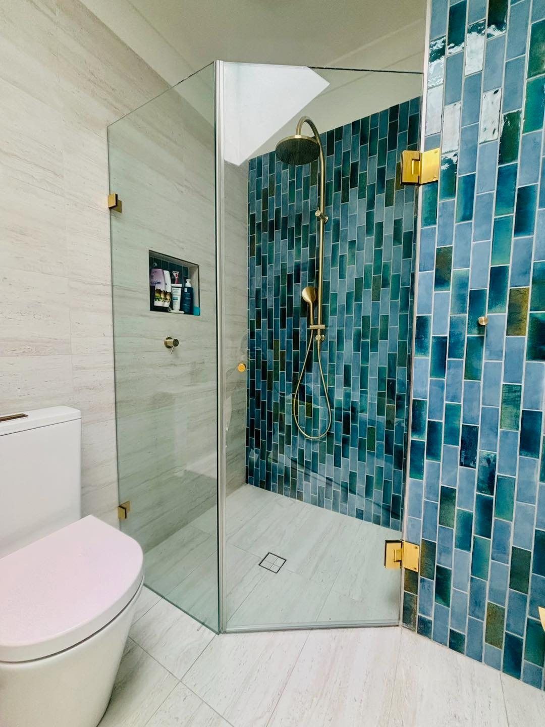 A Modern Bathroom With a Glass-enclosed Shower — Cessnock Glass in Cessnock, NSW