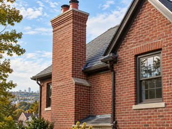 Restored brick facade