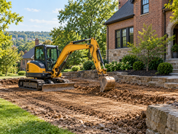 Excavated foundation trench