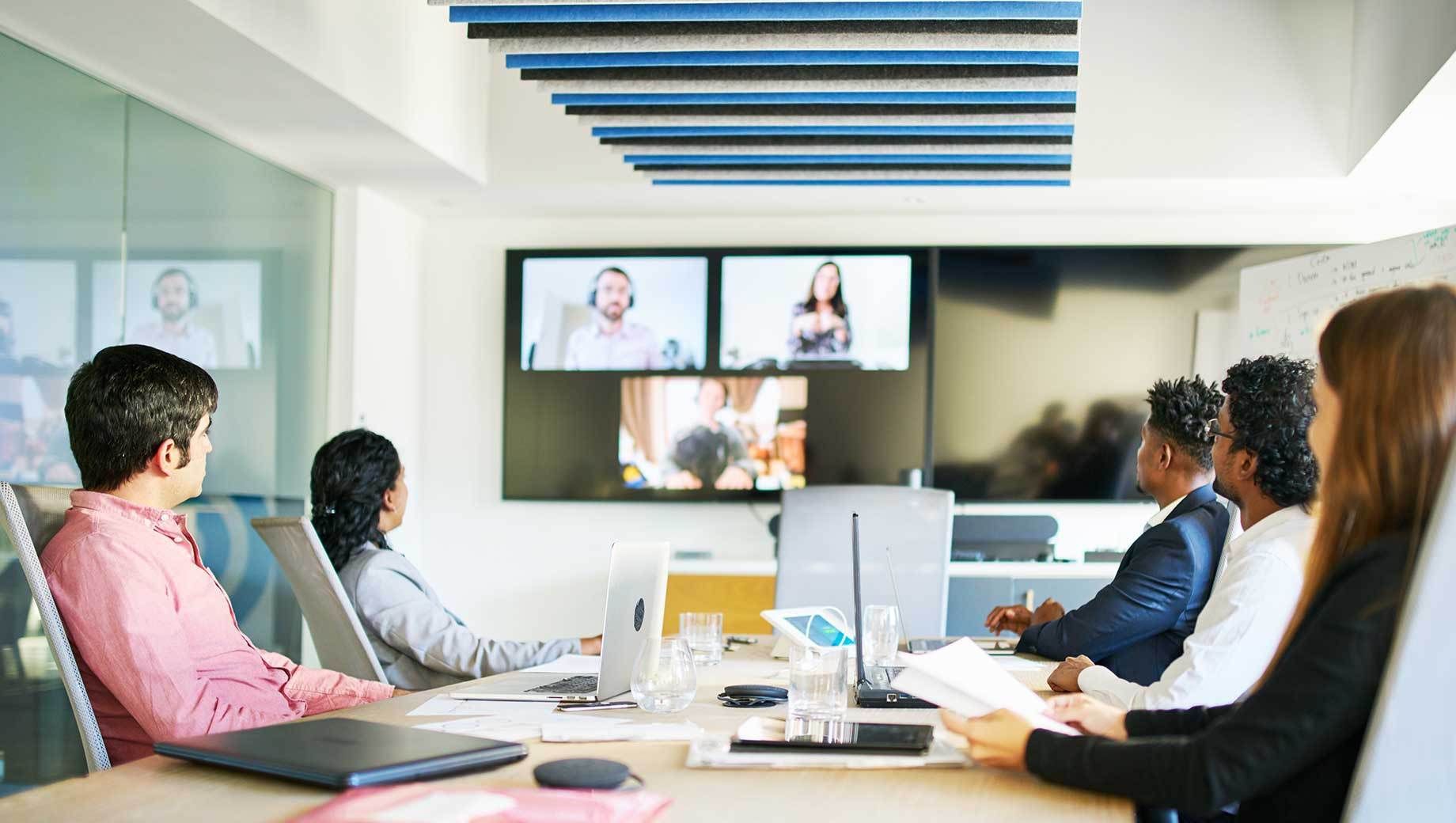 business meeting using faster internet speeds