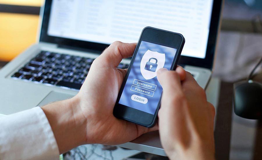 Image of a person using MFA to protect their username and password when logging into a mobile phone app