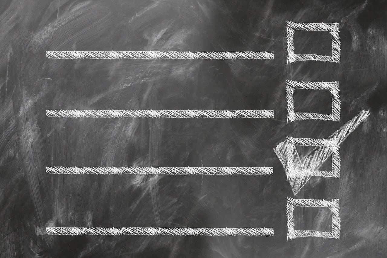 Image of whiteboard checklist