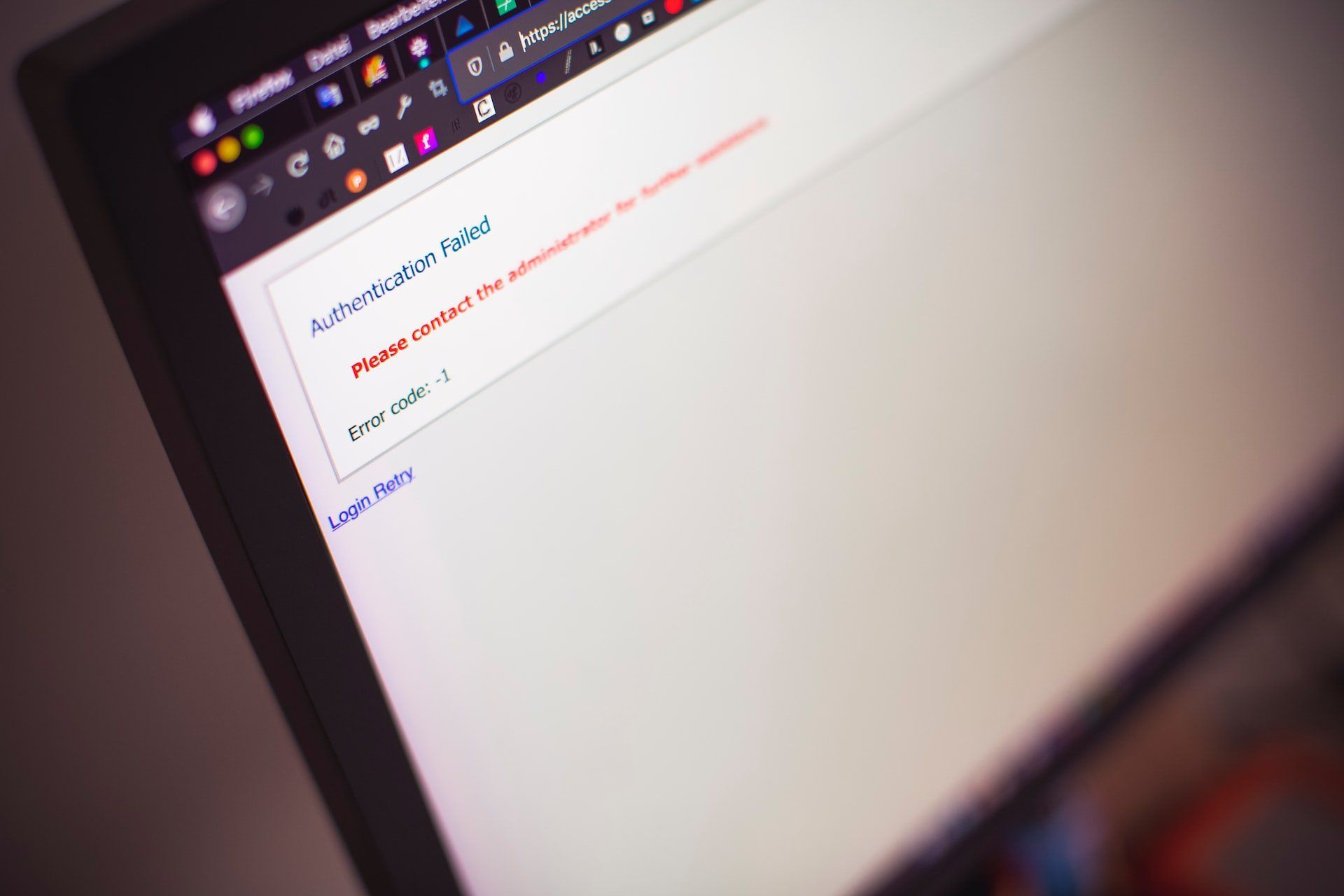 Image of a login authentication screen