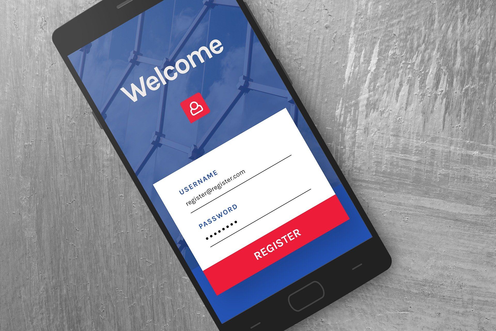 a mobile phone and security password screen