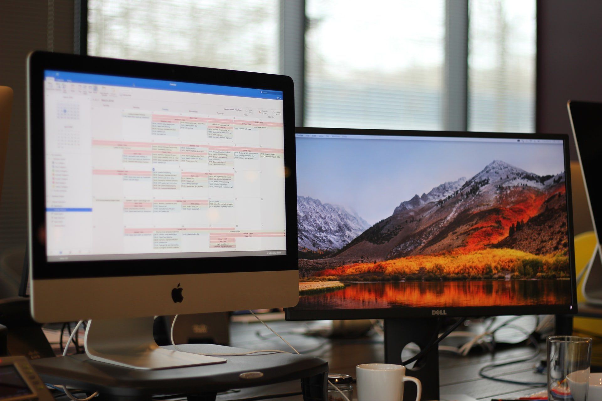Image of 2 large PC screens