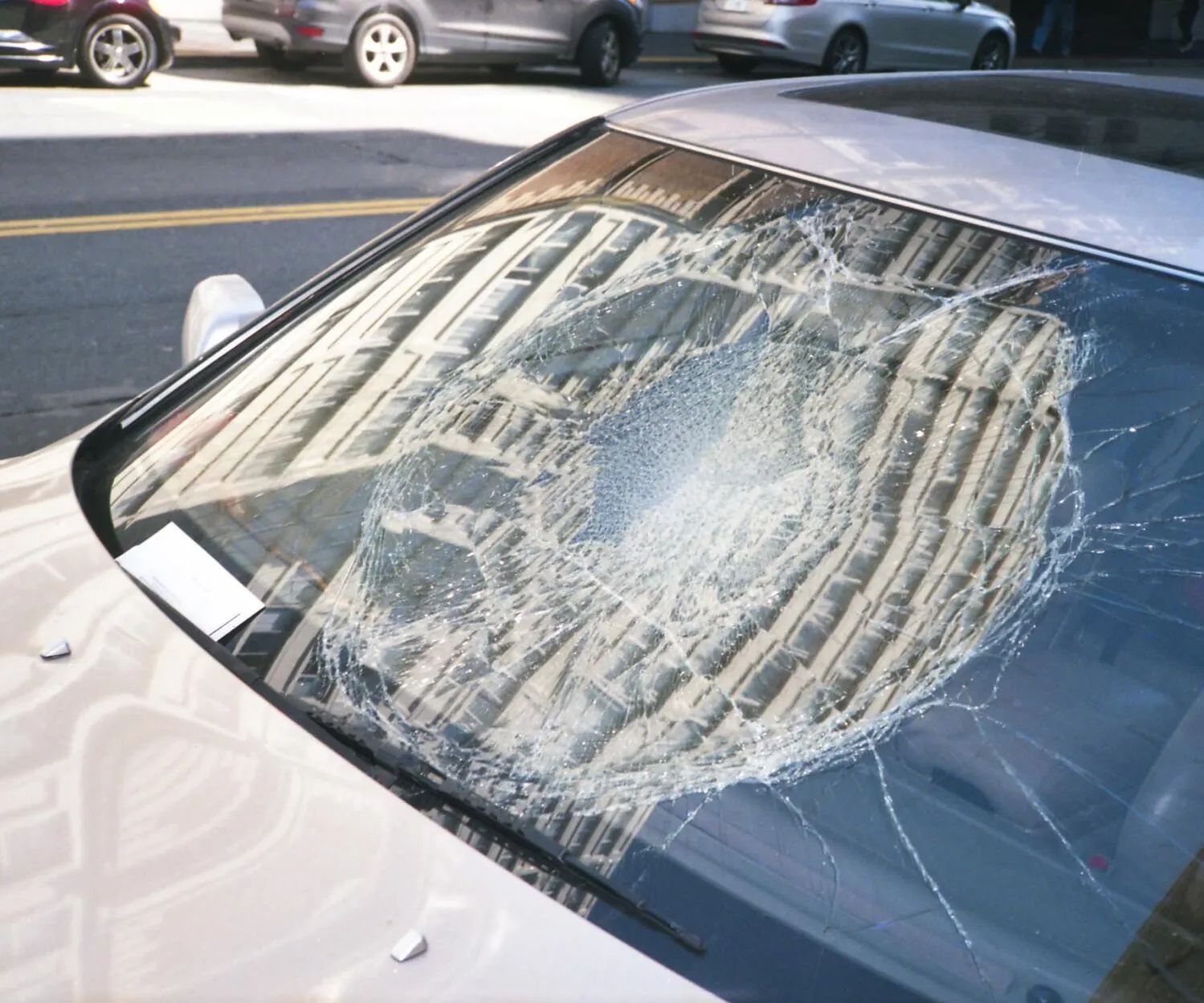 Broken windshield