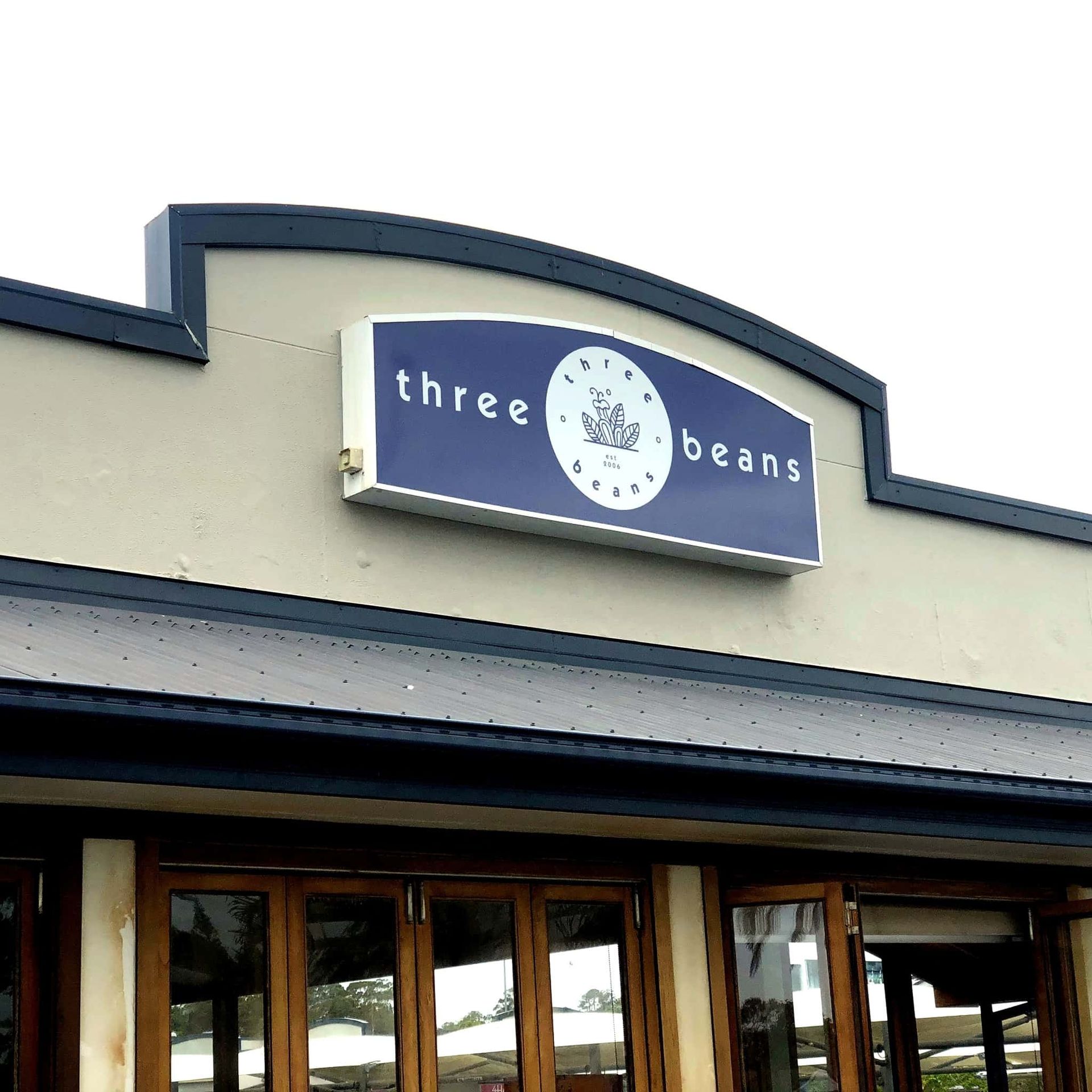 Three Beans Navy Blue Signage — DNA Signs in Gold Coast, QLD