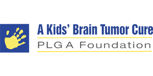 The logo for a kids ' brain tumor cure plga foundation