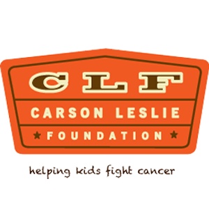 A logo for the carson leslie foundation helping kids fight cancer