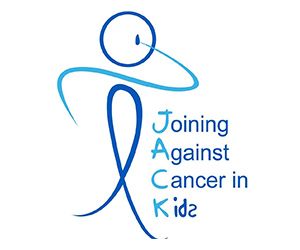 A logo for joining against cancer in kids