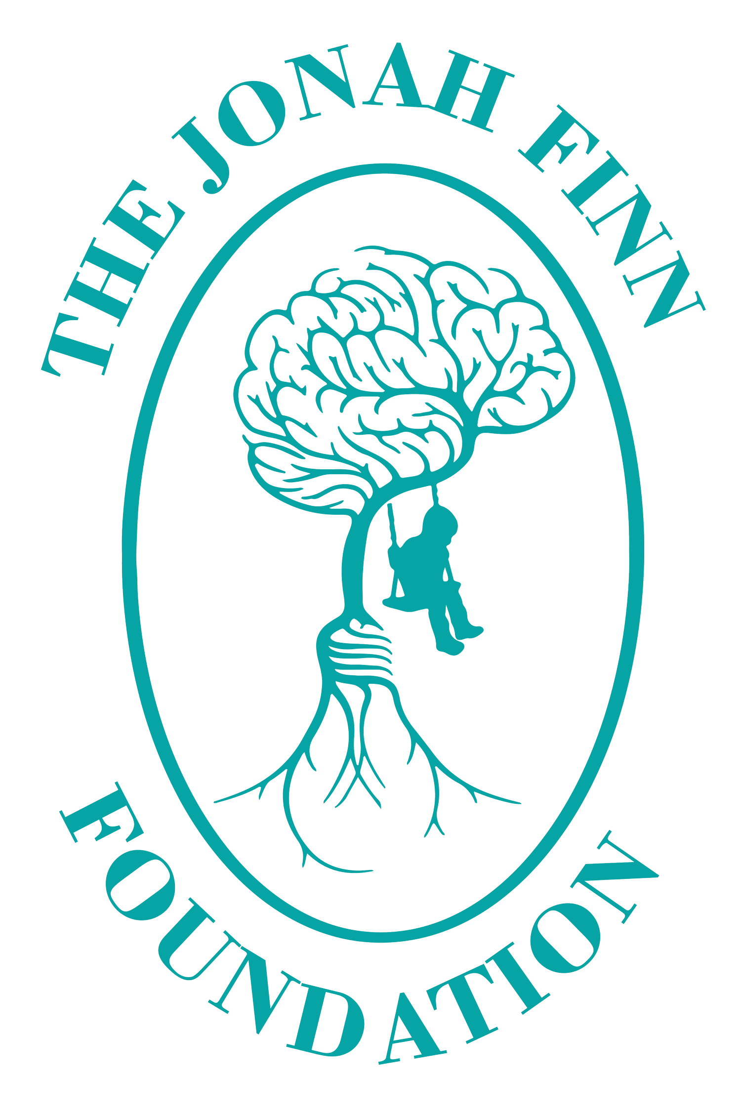 A blue logo for the jonah finn foundation