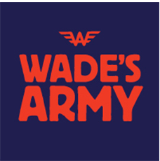 Wade 's army logo on a blue background