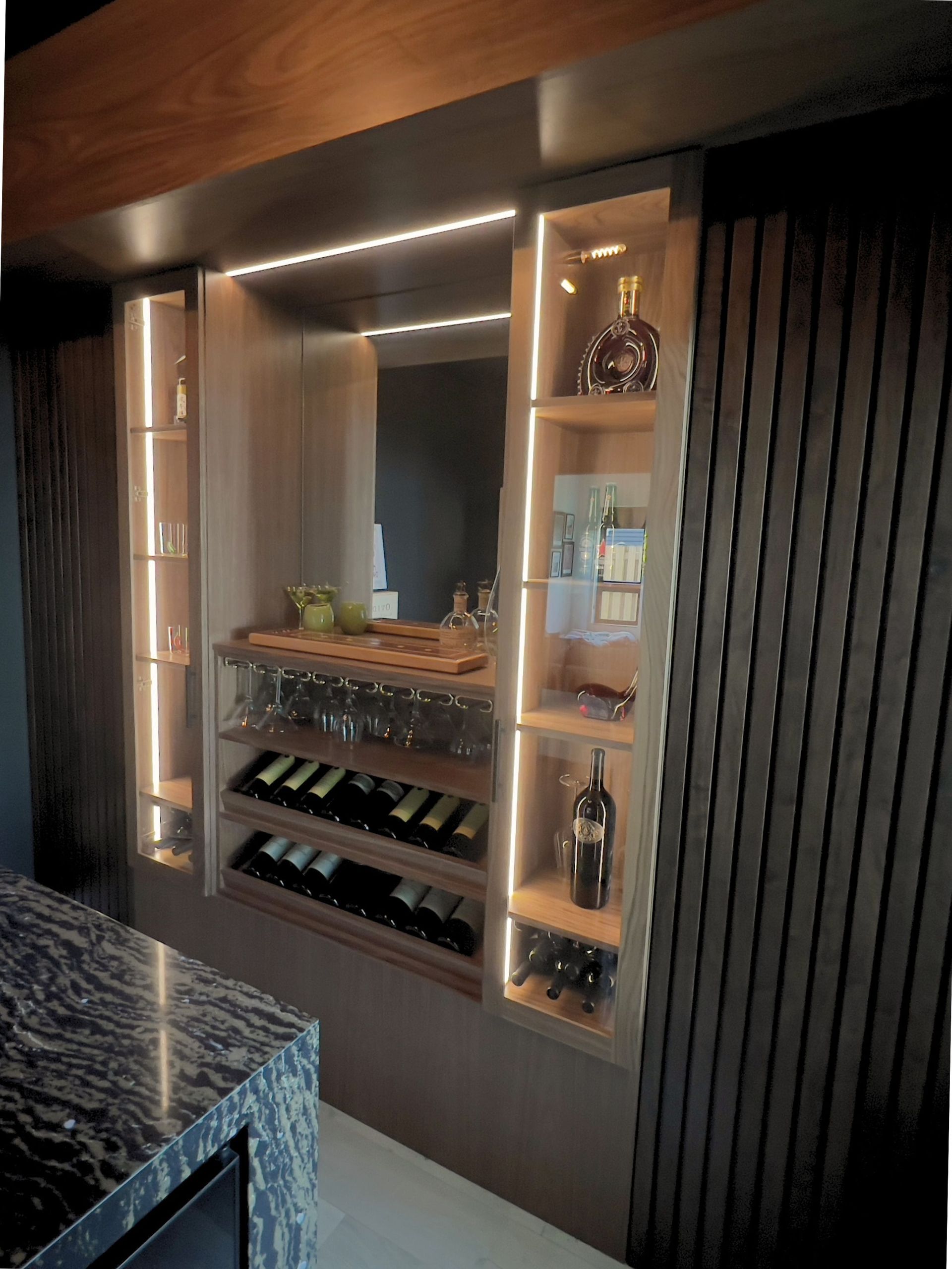 Luxury Custom Bar With Vertical Slat (Luxe Collection)