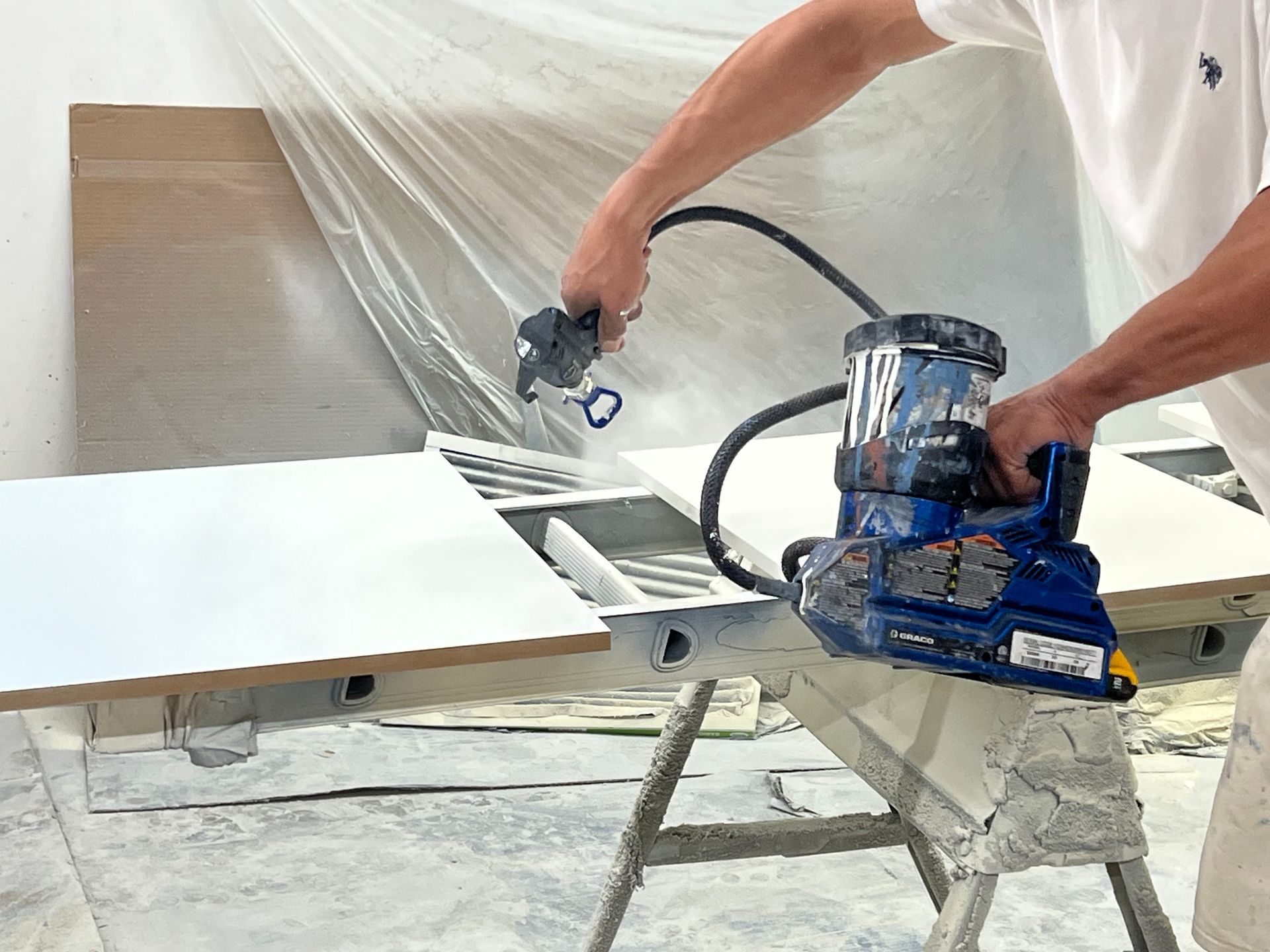 Man cutting tiles