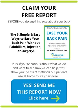 A poster that says claim your free report before you do anything else about your back