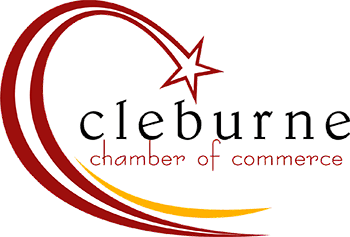 A logo for the cleburne chamber of commerce