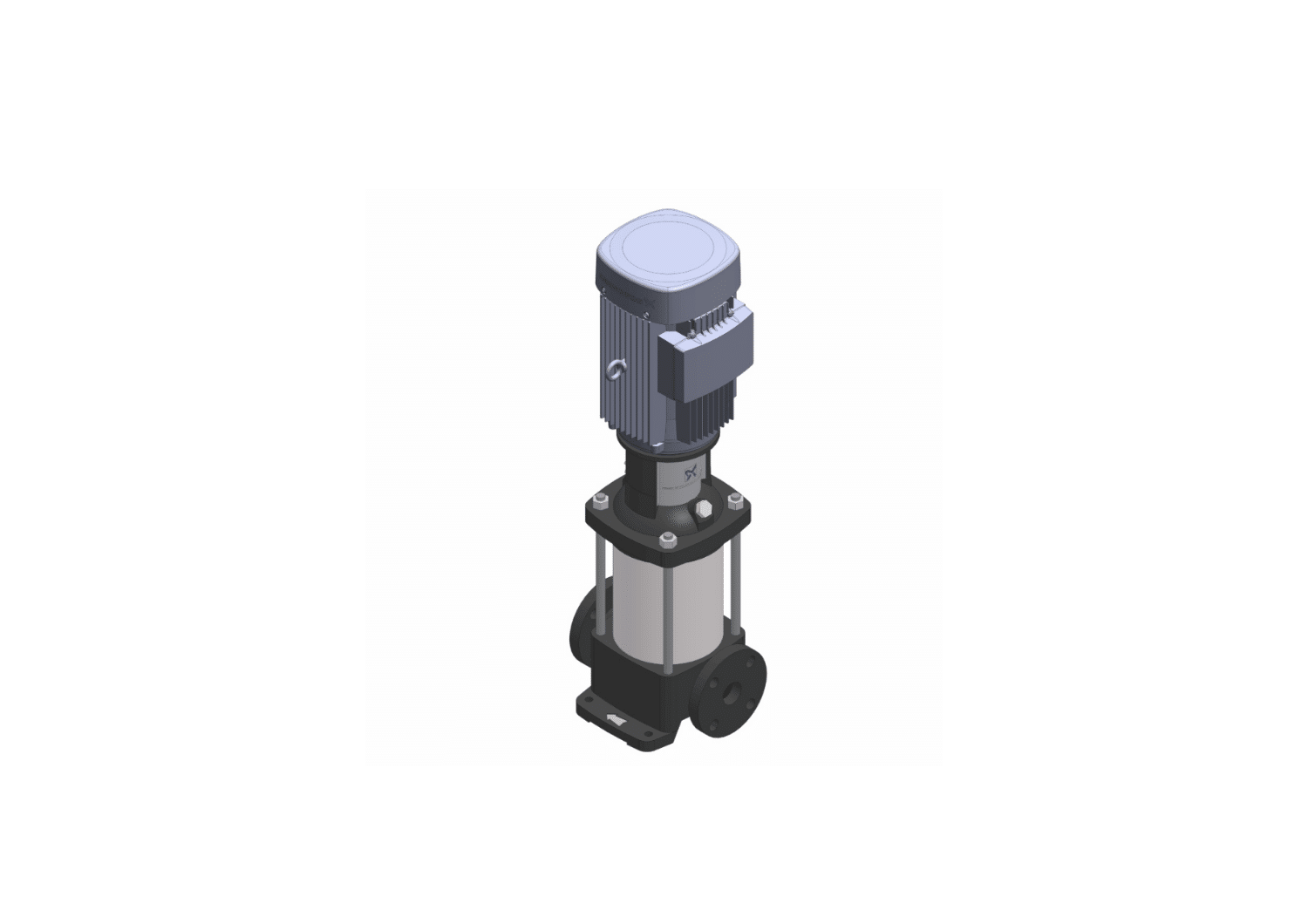 Industrial electric pump or motor assembly on a white background