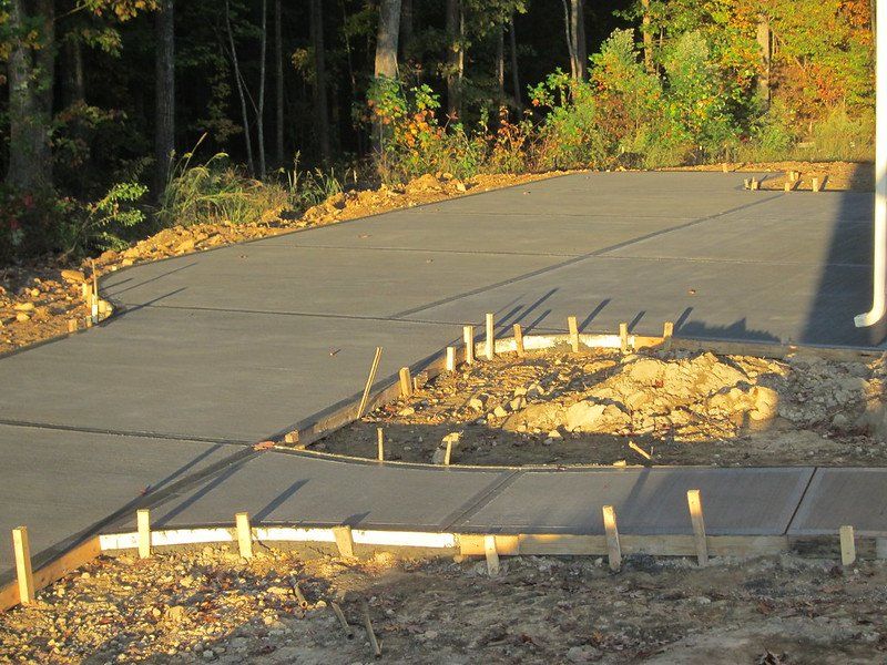 a wet concrete driveway cures in Farmington