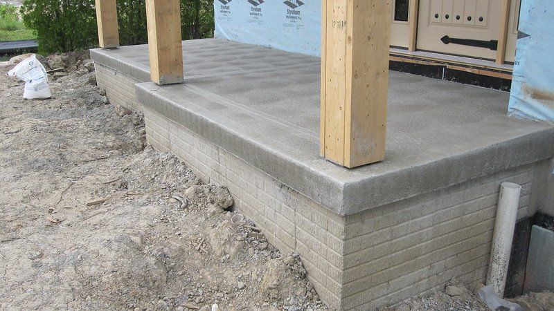 a patio add-on is poured and finished