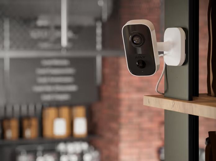 White Security Camera Mounted on a Shelf in a Cafe — Cussler NQ in Bowen, QLD