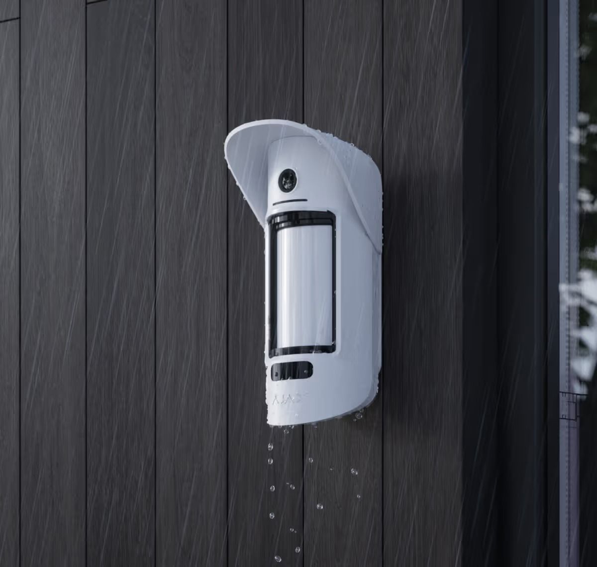 White Security Camera With a Hood Mounted on a Dark, Wood-paneled Wall — Cussler NQ in Bowen, QLD