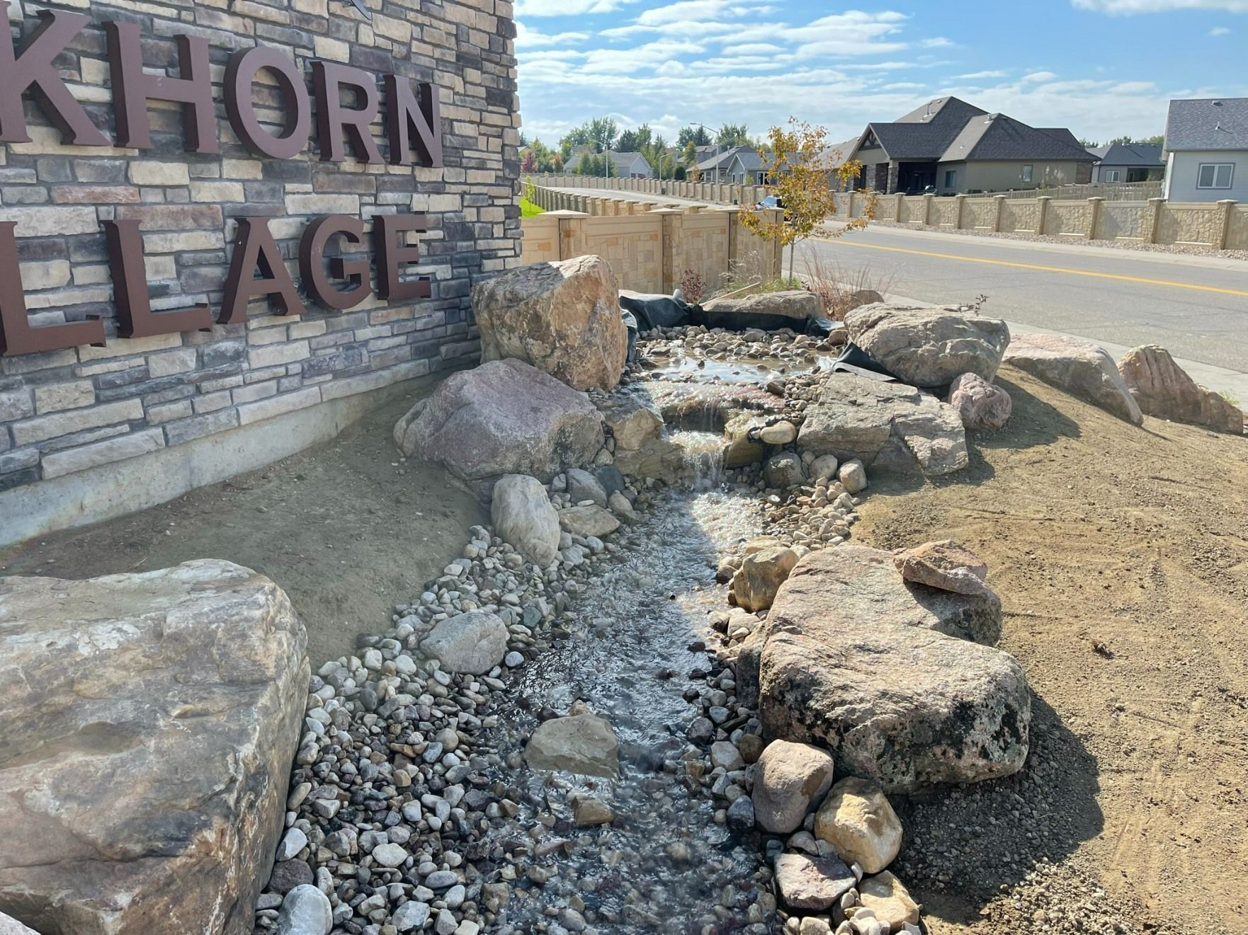 A stone sign for 