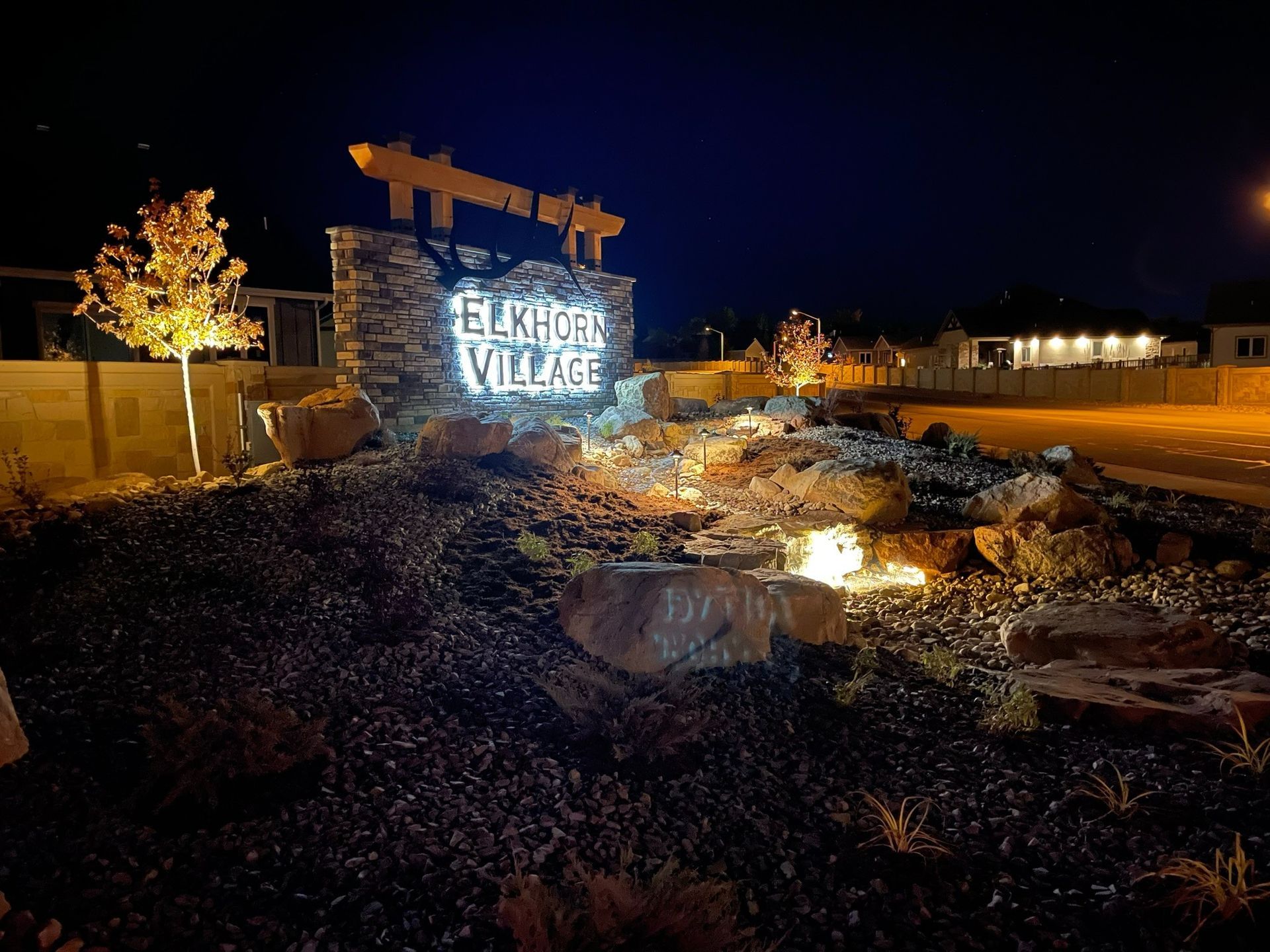 An illuminated sign for 