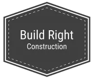 A black and white logo for Build Right Construction.