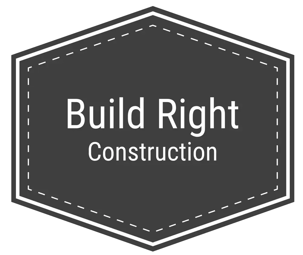 A black and white logo for Build Right Construction.