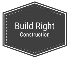 A black and white logo for Build Right Construction.
