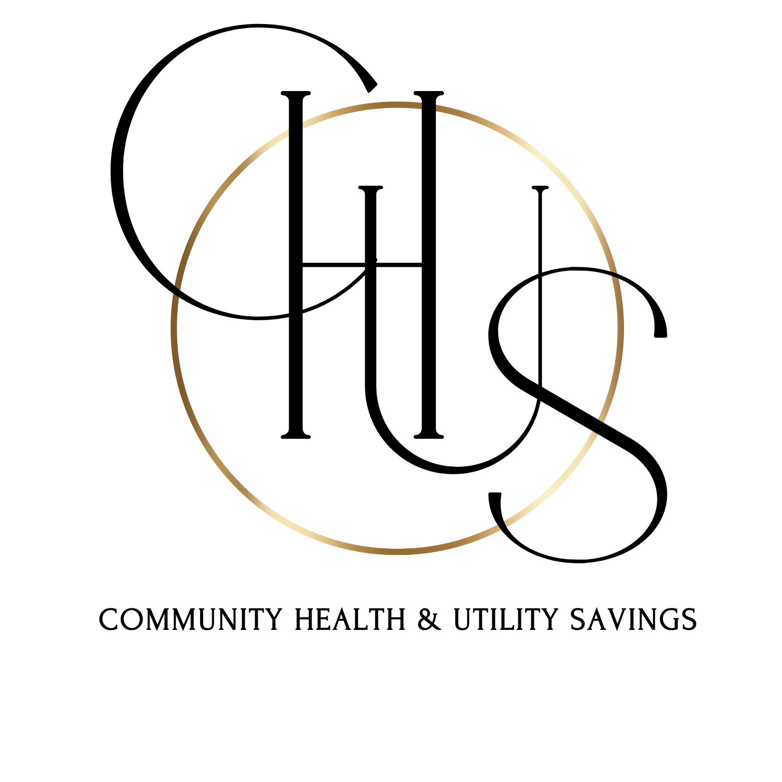 A logo for community health and utility savings