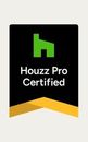 A houzz pro certified logo on a white background.
