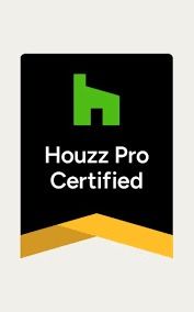 A houzz pro certified logo on a white background.