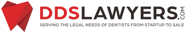 A logo for ddslawyers serving the legal needs of dentists from startup to sale