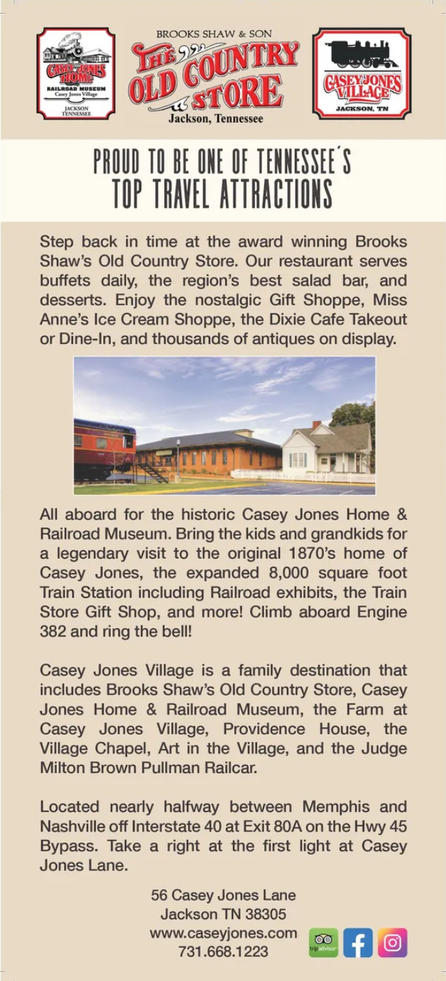 A flyer for the old country store in tennessee