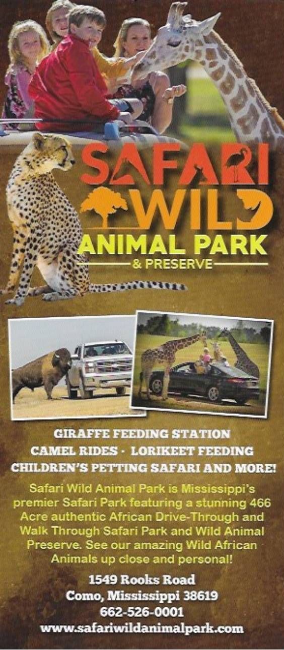 A poster for safari wild animal park shows a cheetah and a giraffe