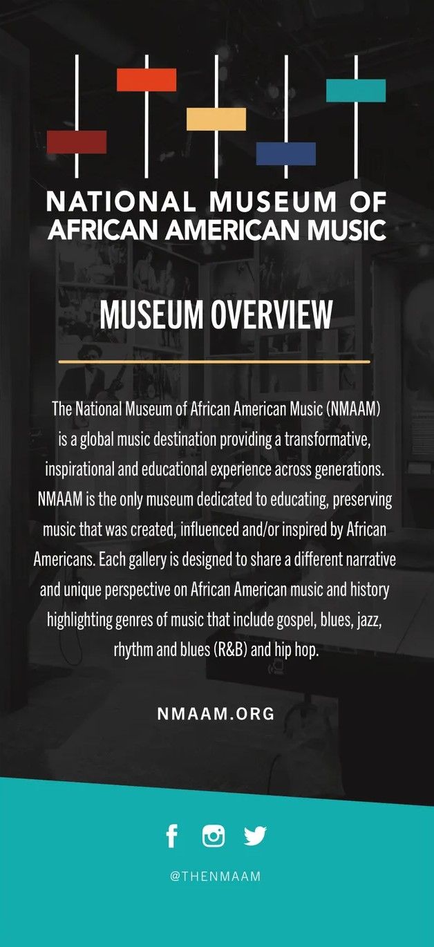 A poster for the national museum of african american music.