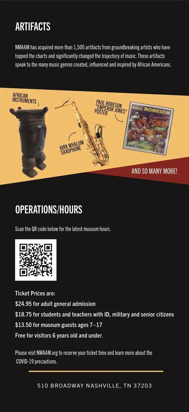 A poster with a saxophone and a painting on it