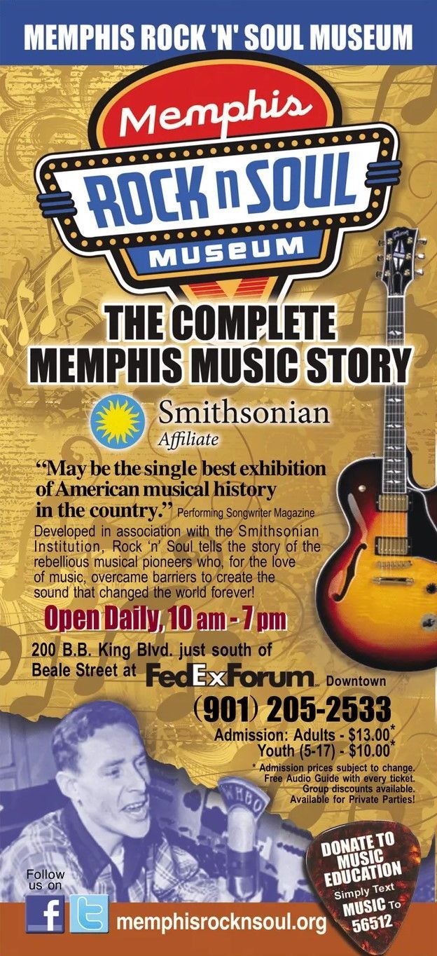 A poster for the memphis rock n ' soul museum