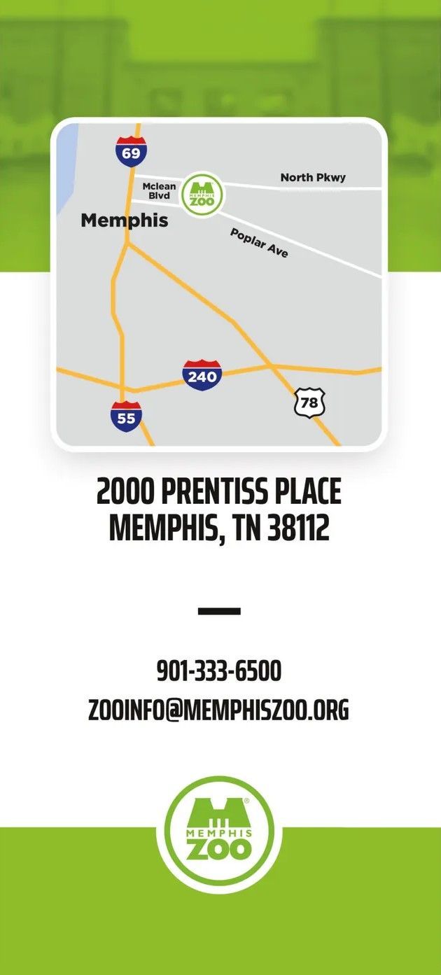 A map showing the location of the zoo in memphis tn