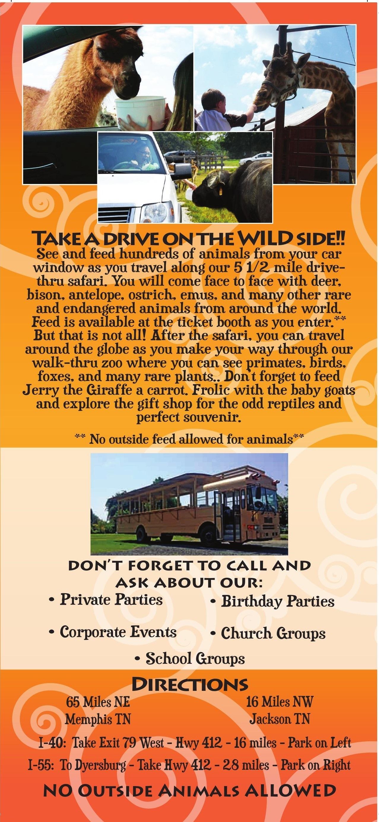 An advertisement for a drive on the wild side