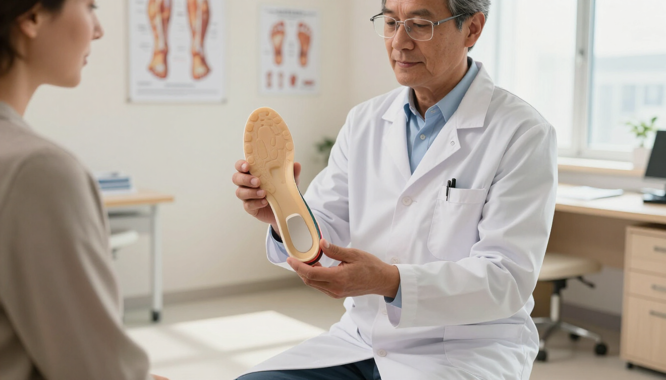 Podiatrist holding a custom orthotic insert