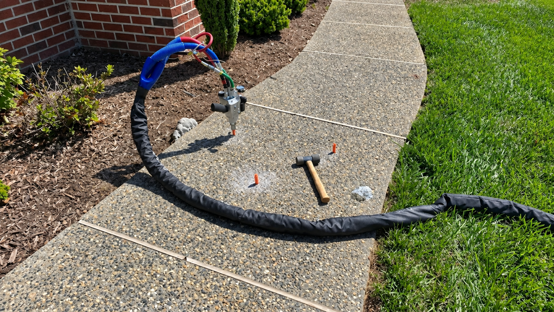 patio concrete slab lifting, done by Rite-Wash