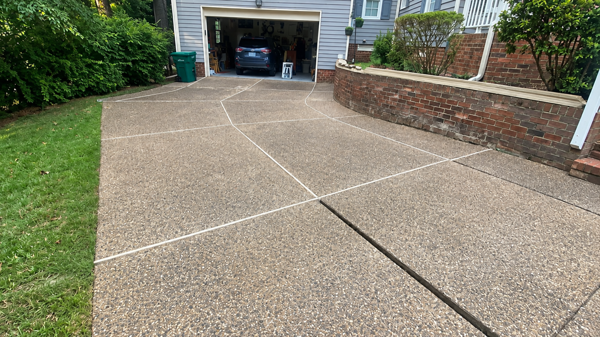 concrete driveway restoration done by Rite-Wash
