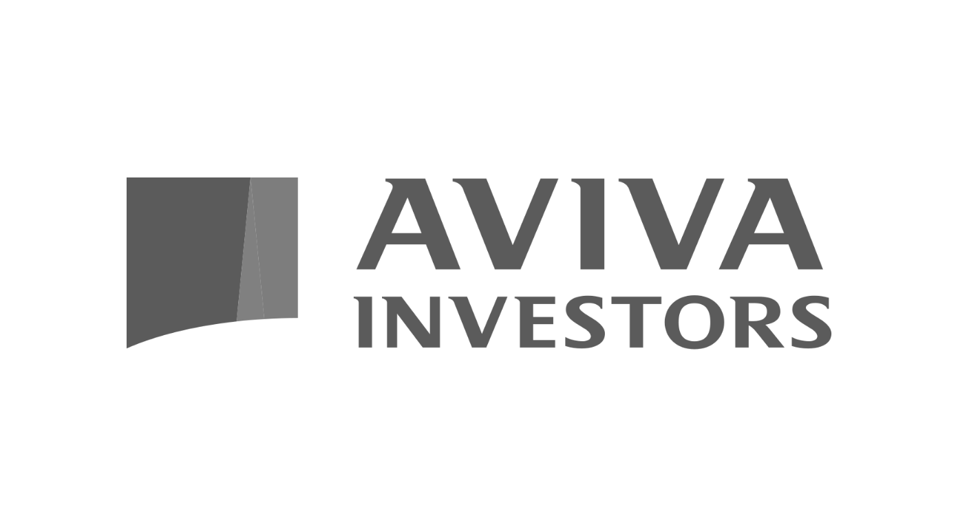 A black and white logo for aviva investors.