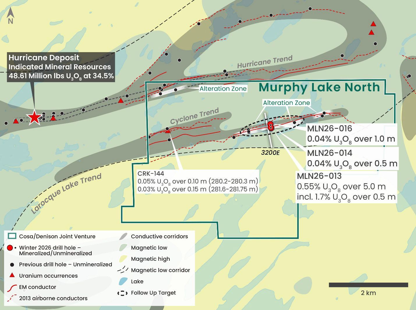 Murphy Lake North map near Hurricane deposit for Cosa Resources Saskatchewan uranium mining in Canada.