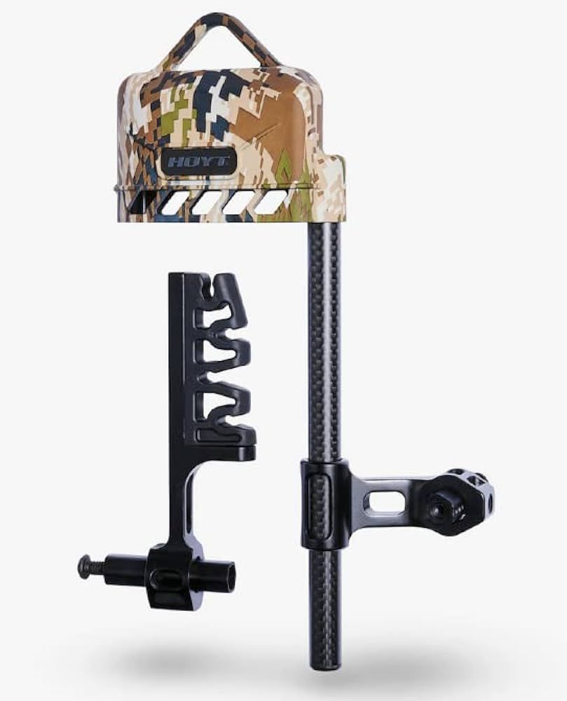 Camouflage bow sight with adjustable carbon-fiber rod and stabilizer
