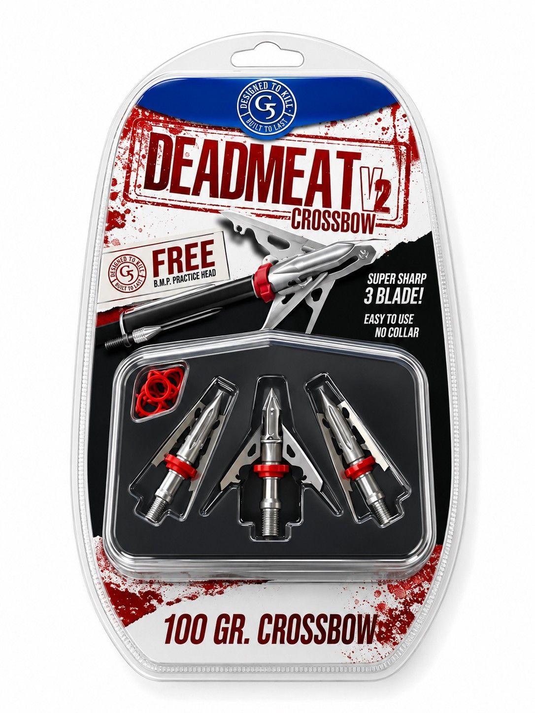 Dead Meat Crossbow 2 toy package with 100-grain crossbow bolts on black and red packaging