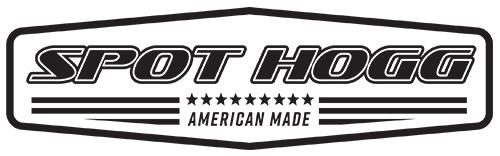 Spot Hogg logo with bold black text and “American Made” beneath it on a white background