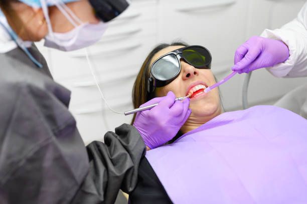 Patient receiving dental veneers to enhance smile